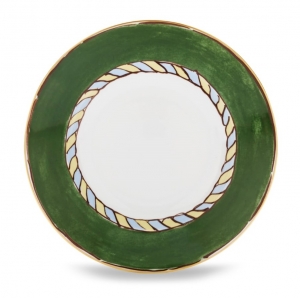 Ginori Il Viaggio Di Nettuno Soup Plate - Green + Yellow - 9.6"